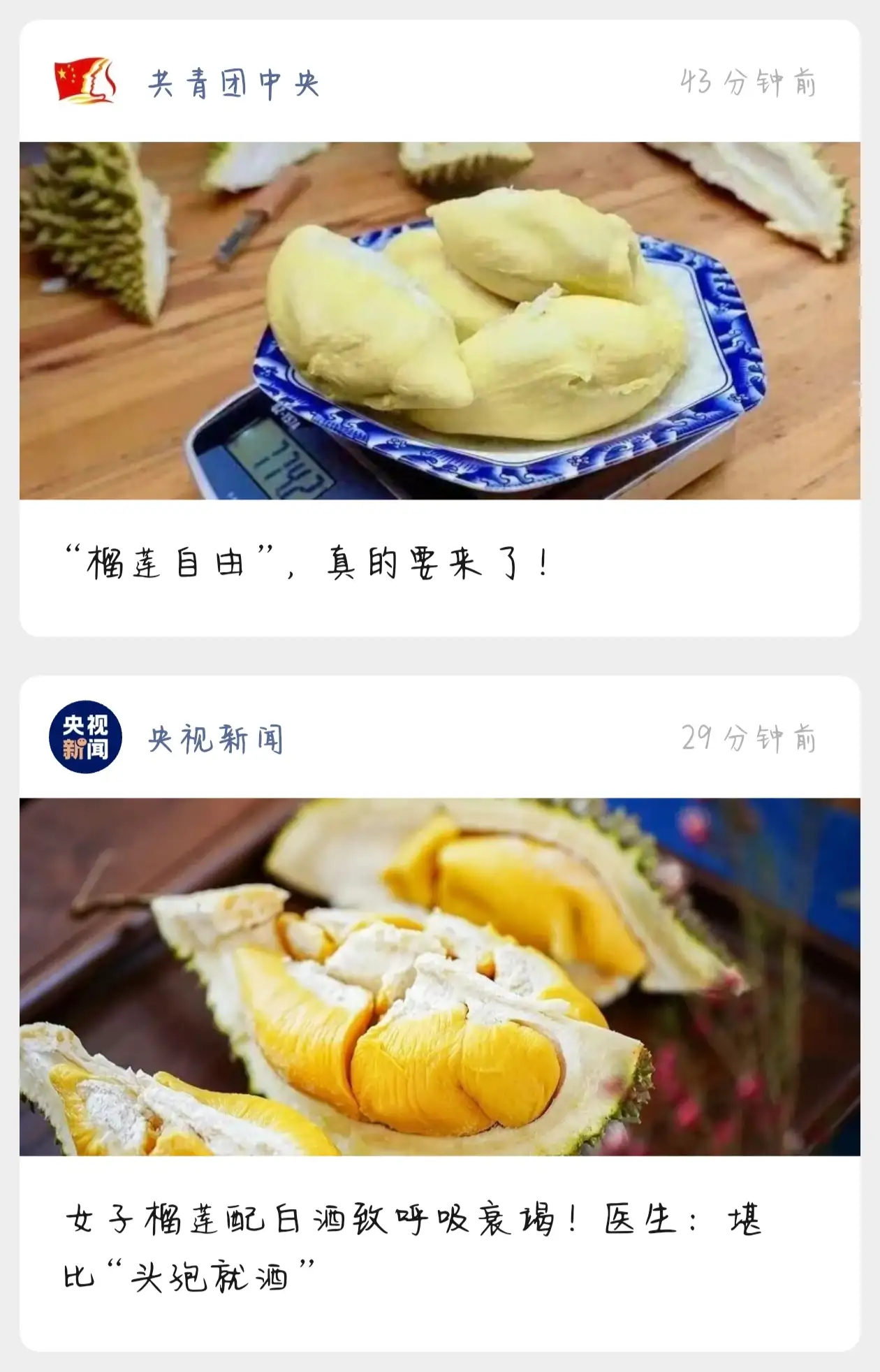 榴莲对比
